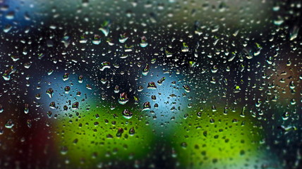 Dew drops on a Car Windshield