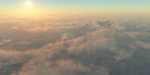 vista aerea de una cordillera