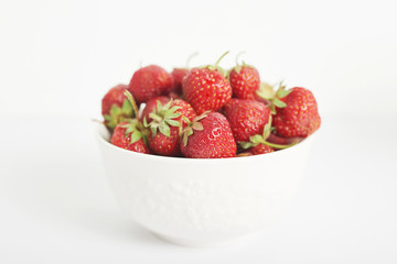 healthy food, strawberries on a white background, food for vegetarians and vegans, ecological products
