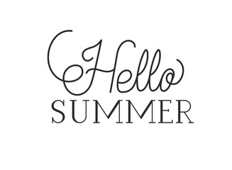hello summer label isolated icon
