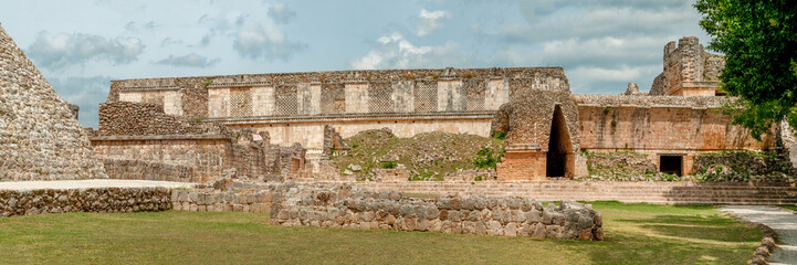 Panorama of the Mayan ruins of the archaeological area of Ek Balam, on the Yucatan peninsula
