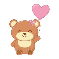 Fototapeta premium toy bear with balloon vector illustration