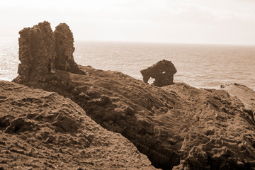 sepia lick castle in county kerry ireland