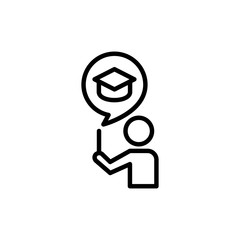 E learning on smartphone icon vector illustration sign