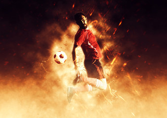 Obraz na płótnie Canvas Football player in action
