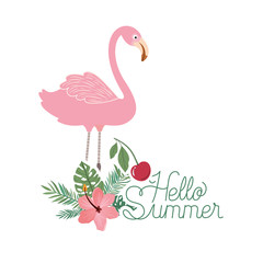 hello summer label with Flemish icon