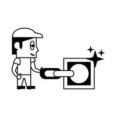 Videogame characters and elements cartoons in black and white