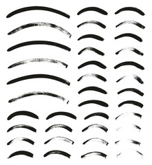 Calligraphy Paint Thin Brush Lines Curved High Detail Abstract Vector Background Set 160