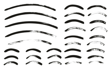 Calligraphy Paint Thin Brush Lines Curved High Detail Abstract Vector Background Set 130