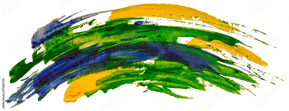 Wall mural green, blue and yellow watercolor texture paint stain brush stroke. eps10 vector illustration.