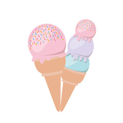 delicious ice cream on white background