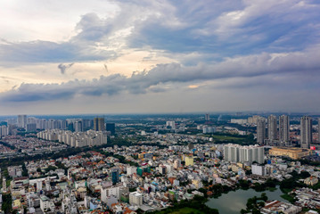 High Density Suburban area Late AfternoonAerial of SE Asian CityHigh Density Suburban area Late AfternoonAerial of SE Asian City