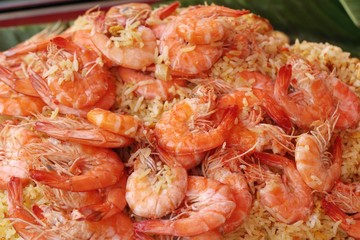 Shrimp fried rice with vegetables is delicious