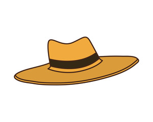 hat with ribbon on white background