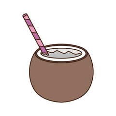 coconut water for summer heat on white background