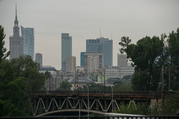 Fototapeta na wymiar Photo of the railway bridge in Warsaw.