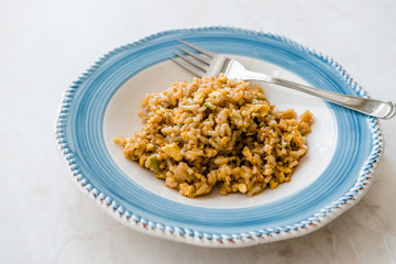 Risotto Rice with Soy Sauce and Egg usually served with White Wine.