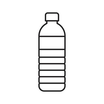 Plastic bottle vector illustration, line style icon