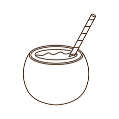 coconut water for summer heat on white background