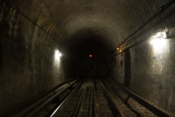 Fototapeta na wymiar Exploration of Paris metro tunnels.