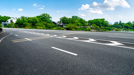 Road Pavement and Natural Landscape of Landscape..