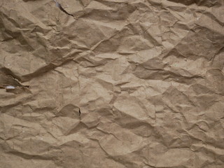 crumpled brown paper cardboard texture background