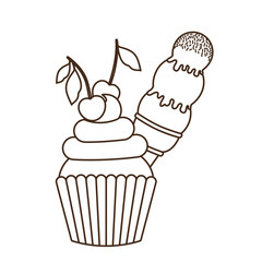 delicious cupcakes and ice cream for summer