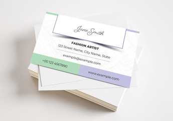 Business Card Layout with Sketched Background