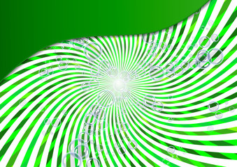 Obraz premium Abstract illustration of soap bubbles on a background with rays. Elements of purity and freshness for your design.