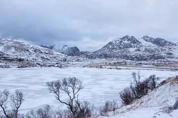 winter scene in norway scandinavia