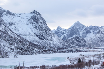 winter scene in norway scandinavia