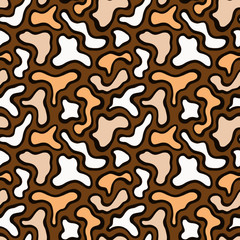Seamless pattern from stylized curves of abstract shapes.