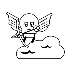 Videogame characters and elements cartoons in black and white