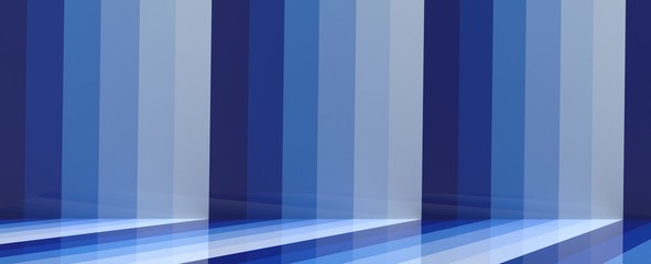 Render de estudio para presentación de producto. Fondo de lineas con patrones, degradados y reflectores. Ilustración de entorno tridimensional