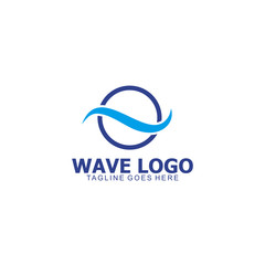 Wave icon logo design vector template