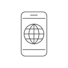 Smartphone with globe inside icon