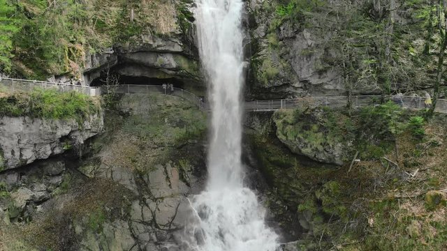 Giessbach waterfall on the Brienzersee near Interlaken, Brienz, Switzerland, Europe. 
