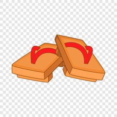 Pair of wooden clogs icon. Cartoon illustration of pair of wooden clogs vector icon for web