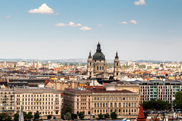 Panorama of Budapest old town, city by the Danube river, capital of Hungary