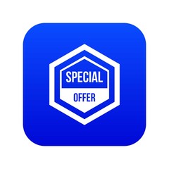 Special offer pentagon icon digital blue for any design isolated on white vector illustration