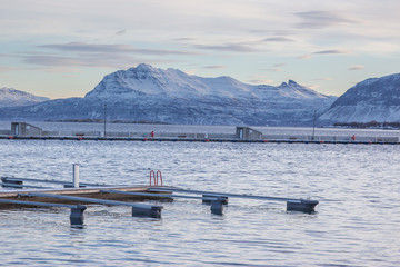 winter scene in lofoten norway 