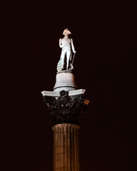 London, view of Trafalgar square at night
