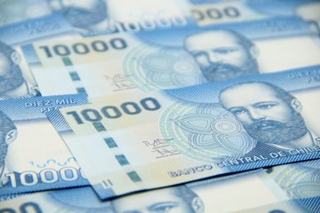 Chilean peso bills - background