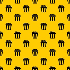 Box of popcorn pattern seamless vector repeat geometric yellow for any design