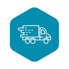 Fast truck delivery icon. Outline fast truck delivery vector icon for web design isolated on white background