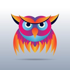 COLORFUL ABSTRACT OWL ILLUSTRATION