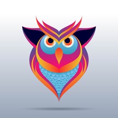 COLORFUL ABSTRACT OWL ILLUSTRATION