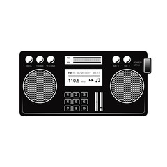 BLACK AND WHITE RADIO VECTOR