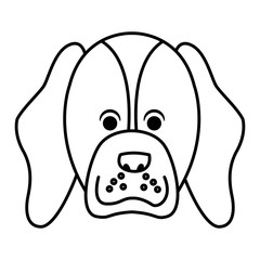 cute dog icon cartoon profile black and white