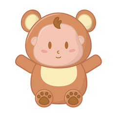 Obraz na płótnie Canvas bear costume for baby vector illustration